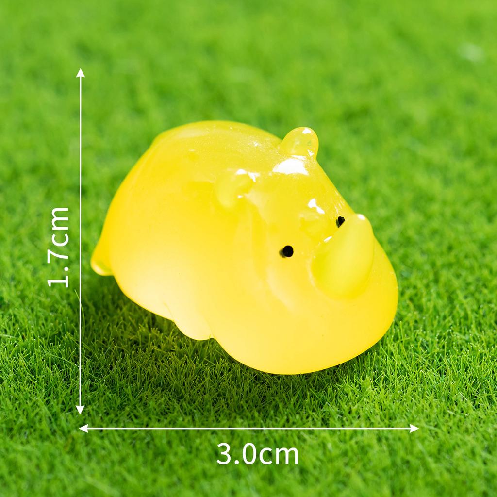 Moss Micro-landscape Glow-in-the-dark Rhinoceros Animal Ornament Gardening DIY Landscaping Accessories Desktop Ornament