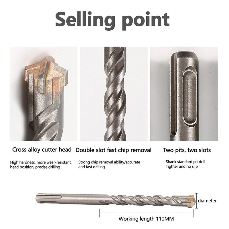 1 Stück Beton Sds Plus Hartmetallbohrer Kreuzspitzen Wand Ziegel Block Elektrohammer Mauerwerk