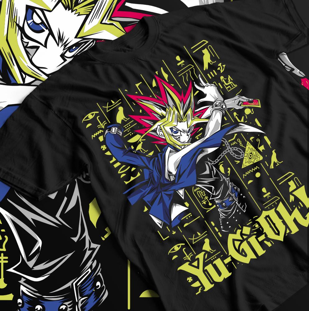 Yu-Gi-Oh New Adult T-Shirt - Pharoah Atem King of Games Sitting On Throne