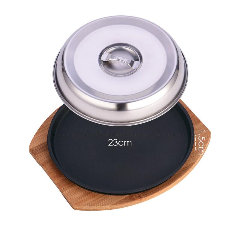 ZISIZ Cast Iron Teppanyaki Steak Sizzle Plate Set