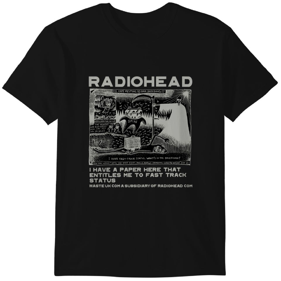 

Вінтажна футболка унісекс Radiohead Rock Band, Футболка Radiohead Класична футболка Чоловіча - Чорна 4XL