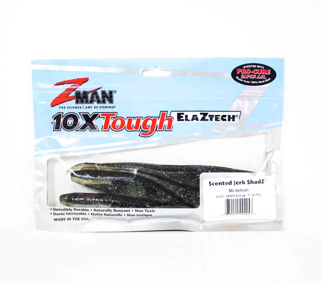 Zman Soft Lure Jerk ShadZ Scented 7 Inch 4/Pack Mulletron (2253)