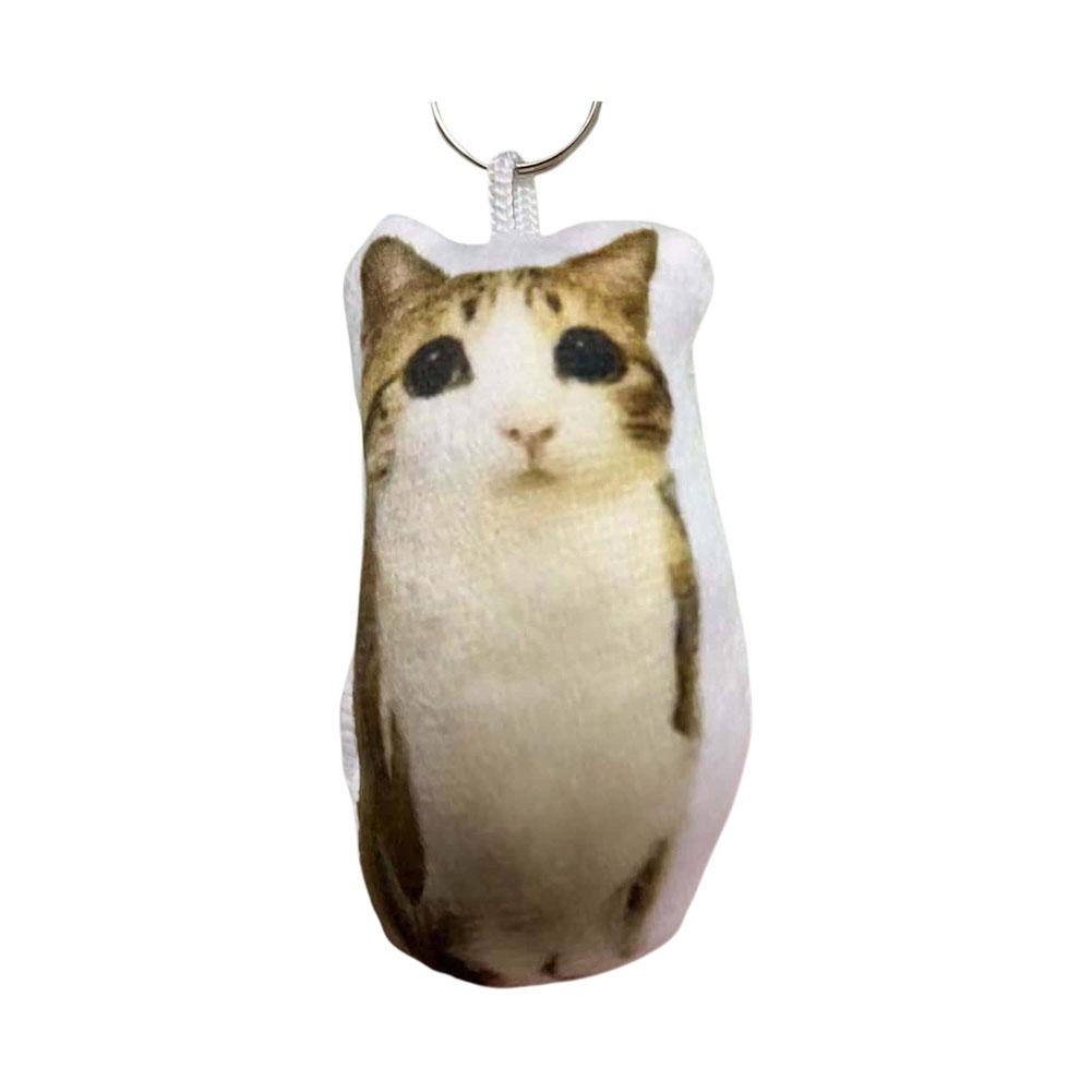 

German Kitten Voice Cat Keychain Sound Hanging Decompression Reverses Plush Pendant With Sound Cute Pet Gift Voice Keyring Toy