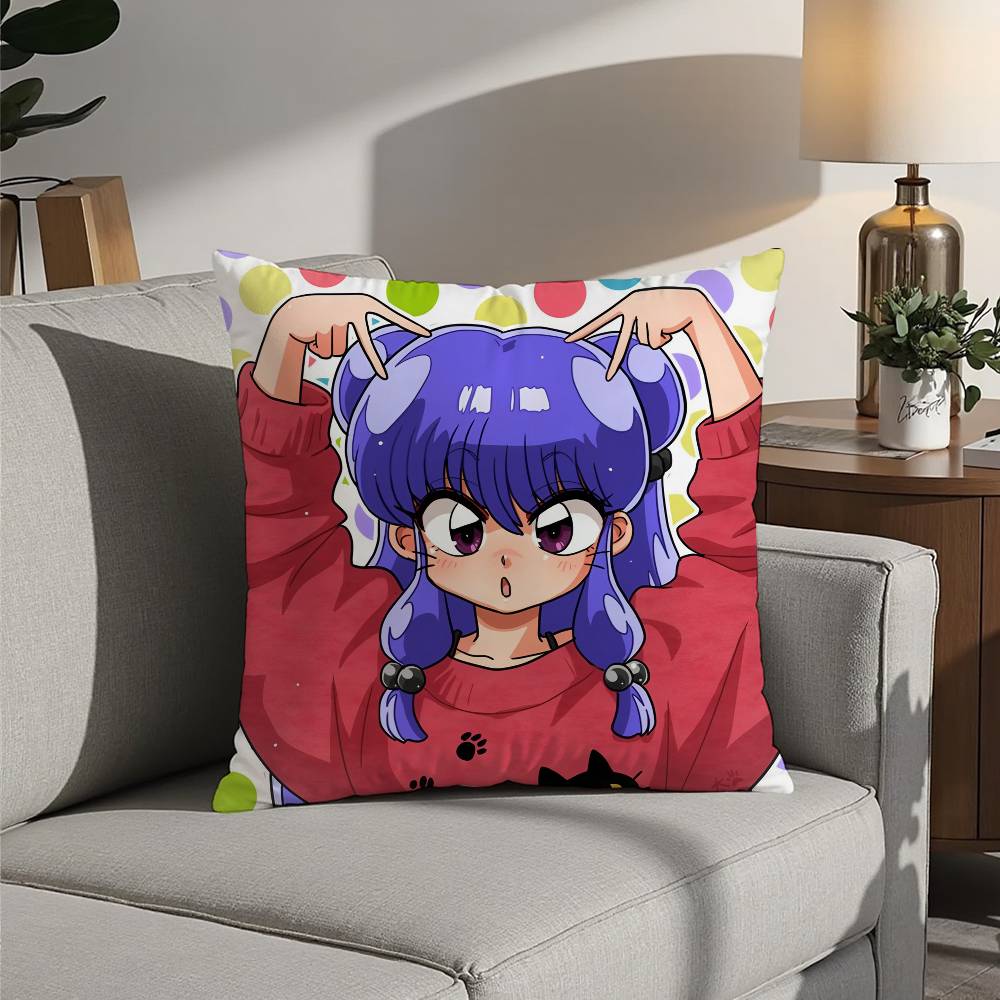 P Chan Ranma Cartoon Kissenbezug Sofa Dekorativ Zuhause Beidseitiger Druck Kurzplüsch Kissen Kissenbezug Feiertagsgeschenk