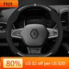 2026 Hot For Renault Interior Stickers Leather Car Steering Wheel Cover For Renault Kardian Kwid Clio Captur Megane 3 Auto Steer