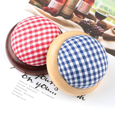 1Pc Ball Shaped DIY Craft Needle Pin Cushion Holder With Wood Bottom Sewing Pin Home Sewing Tools