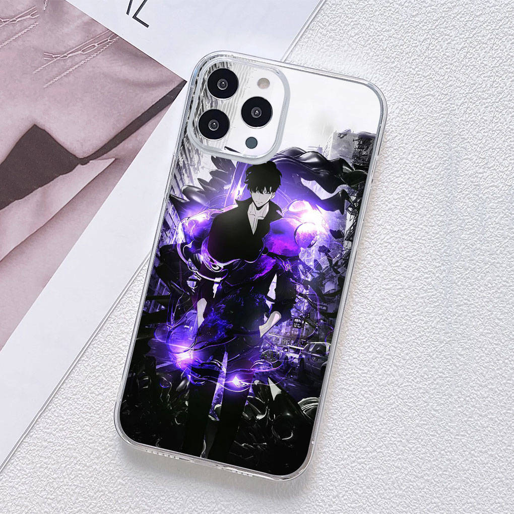 Per Motorola Moto Edge 40 30 neo G54 G24 G84 iPhone 15 14 Xiaomi Redmi Note 13 12 11 Pro Samsung Galaxy A54 Custodia anime Sung Jinwoo Solo Leveling Arise