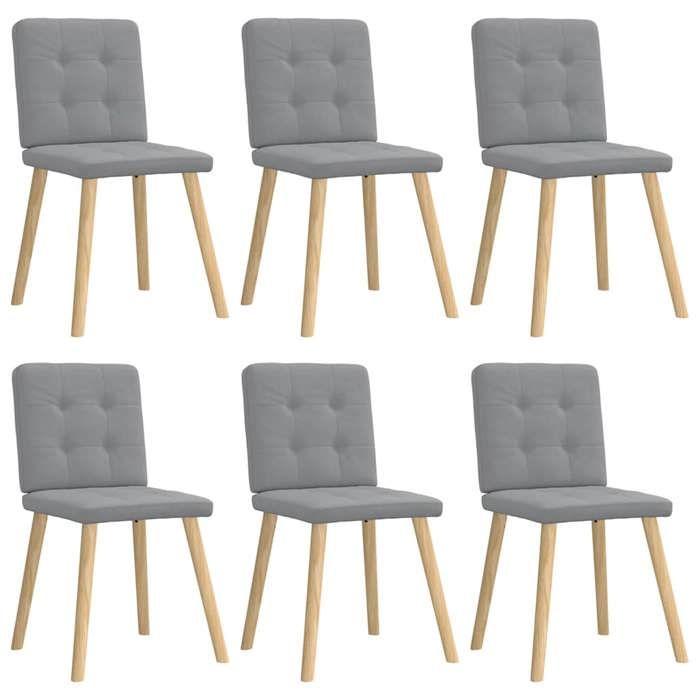 VidaXL Chaises à manger lot de 6 gris clair tissu 3315438