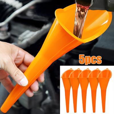 Imbuto per olio a bocca lunga per auto e moto, anti-schizzi, strumento di riempimento del carburante e benzina, imbuto per motore in plastica, accessori per il rifornimento dell'auto