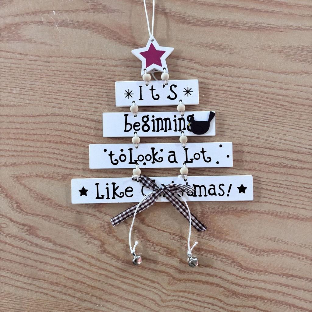 Wooden Whimsical Christmas Tree Ornaments Colorful Letter Features For Holiday Joy
