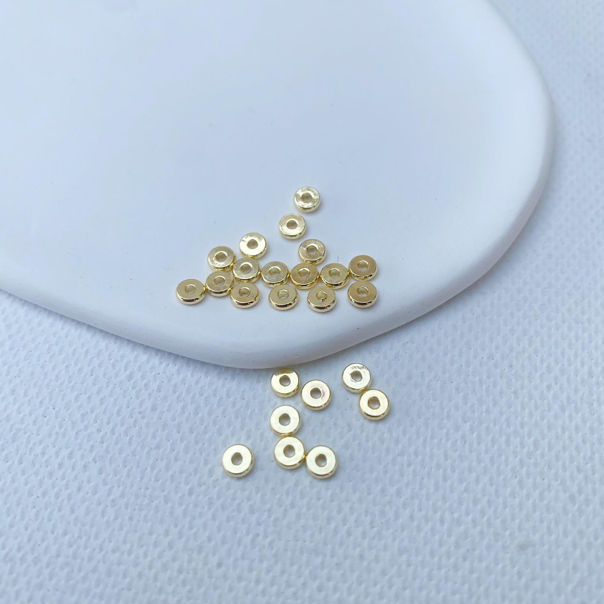 

Круглые бусины-разделители с покрытием из 18-каратного золота для браслетов и ожерелий своими руками 3mm
