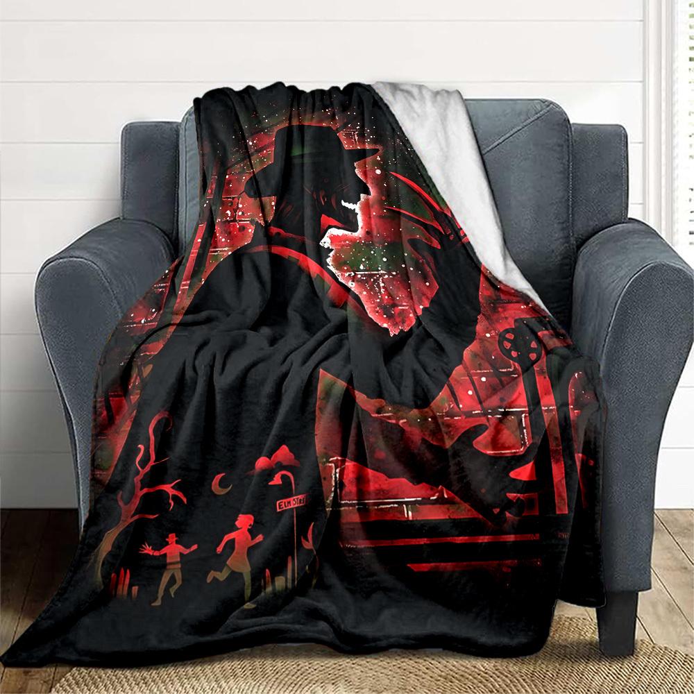 1pc A Nightmare on Elm Street Flannel Throw Blanket - HD Printed Lightweight Soft Warm All-Season Blanket for Sofa, Bed, Travel, Camping 055