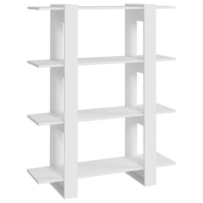 VidaXL Bibliothèque-Séparateur de pièce Blanc 100x30x123,5 cm 811538
