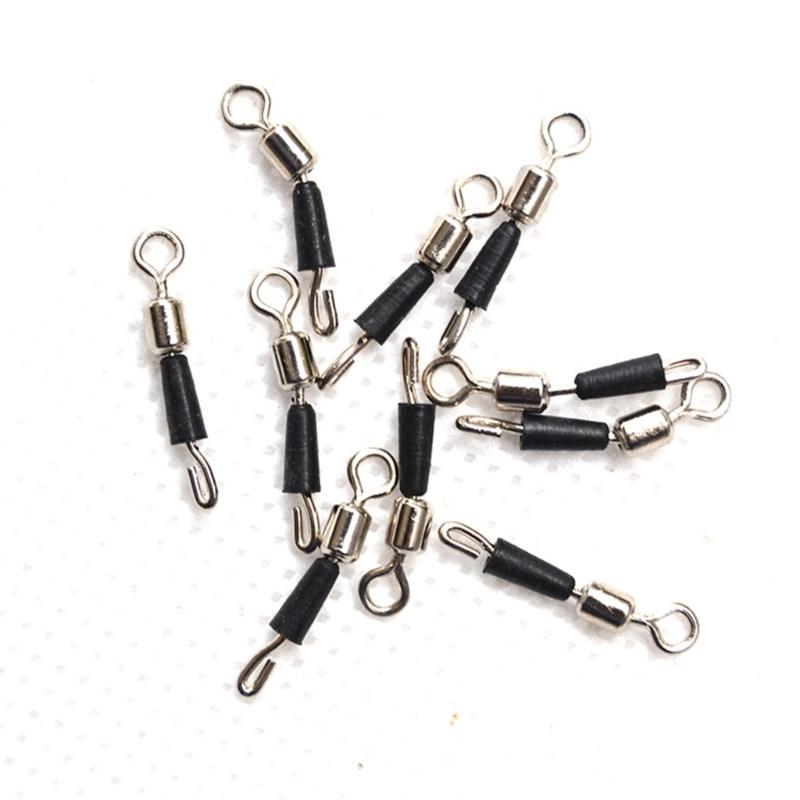 50Pcs High Strength Rolling Balls Bearing Snap Fishing Barrels Swivels Lures Connector Clip for Saltwater & Freshwater