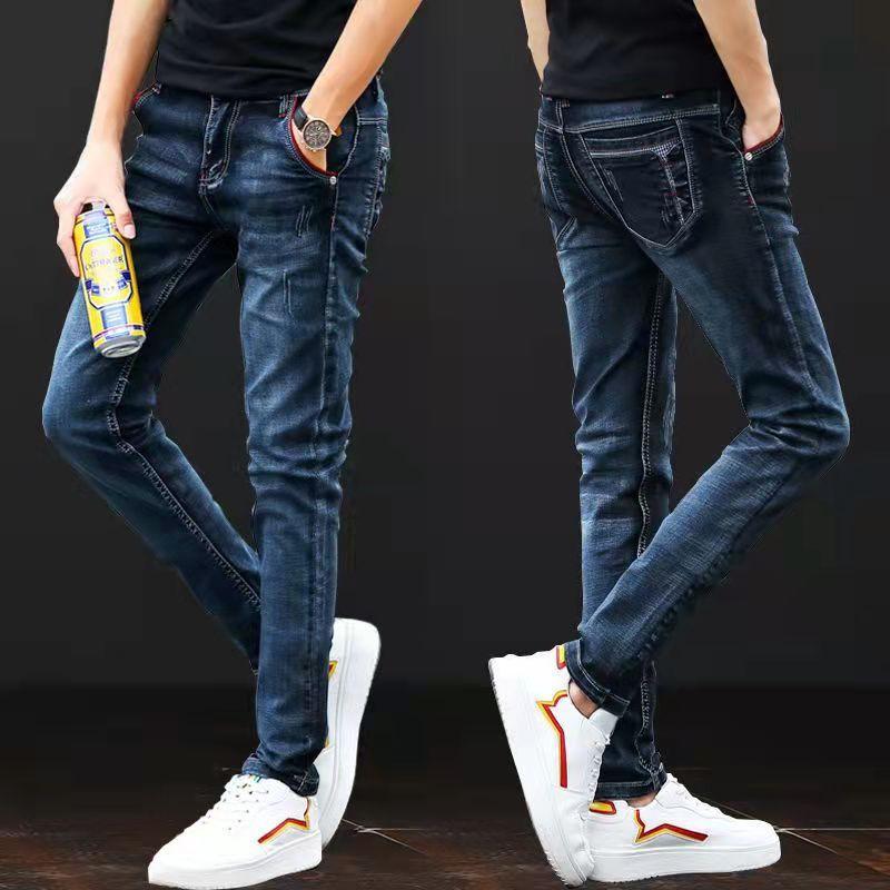 Sommer Herren Jeans Frühling und Herbst Hosen Herren Schwarz Trend Casual Stretch Freizeit Flut Modelle Kleine Beinhosen Hosen