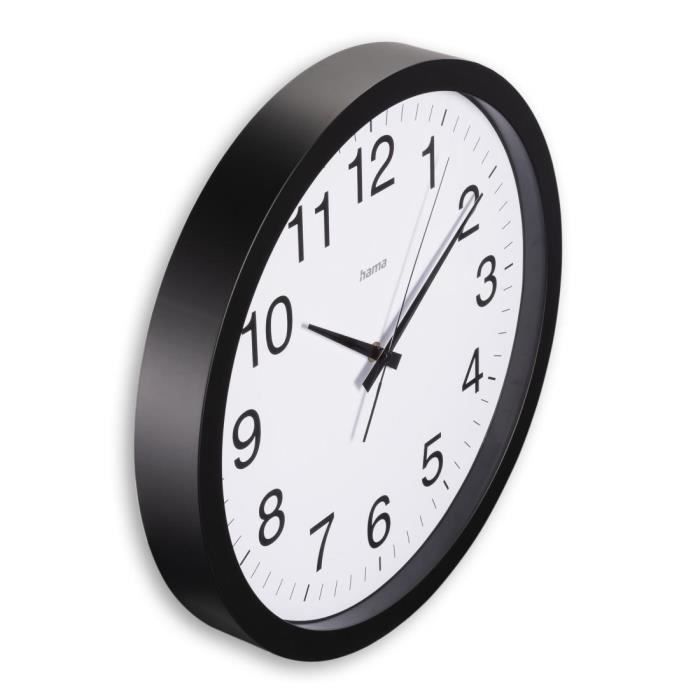 Horloge murale - hama - aruba - ø 40 cm - silencieuse - noire