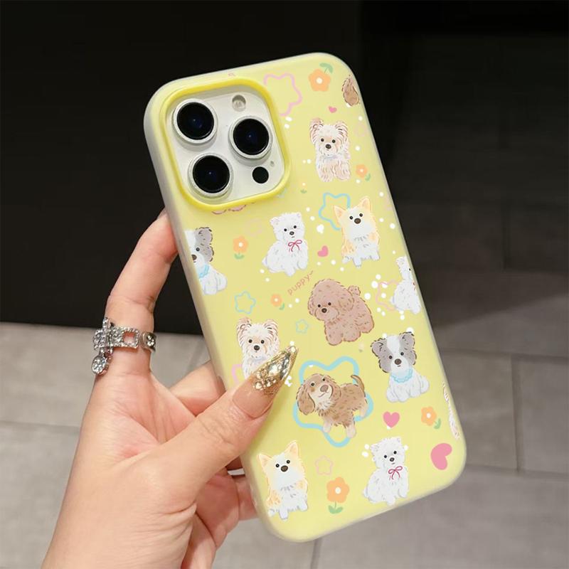 Cute Puppy Pattern Phone Case For Samsung S25 FE S24 S23 S22 S21 Ultra Plus A56 A55 A36 A26 A35 A15 A16 5G Cartoon Soft Cover