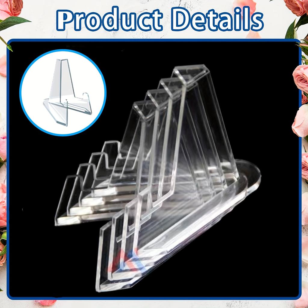 40pcs Clear Acrylic Card Display Stands - Adjustable Easel Holders for Sports Cards, PSA Graded Cards, Baseball Cards
