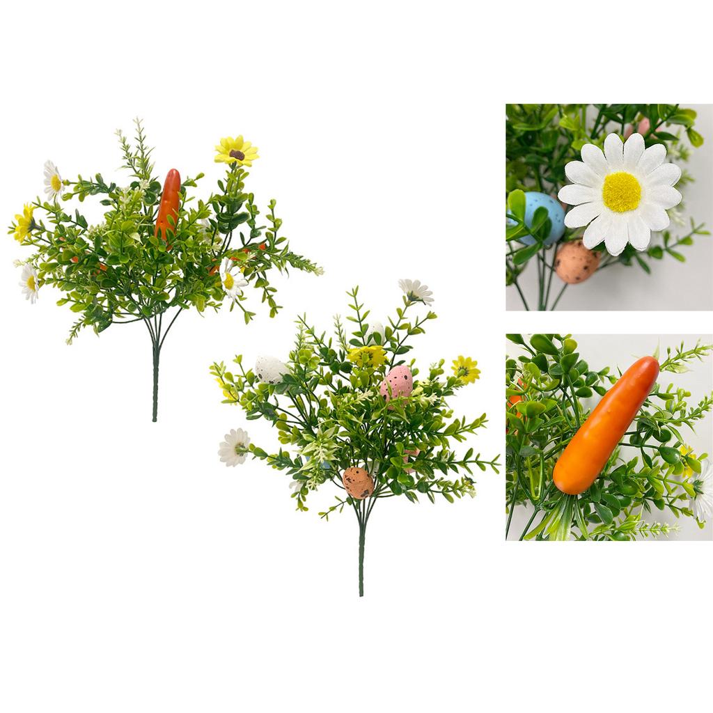 Colorful Easter Flower Branch DIY Easter Day Decoration Simulated Greenery Easter Bouquet Green Plant Flower Bunches
