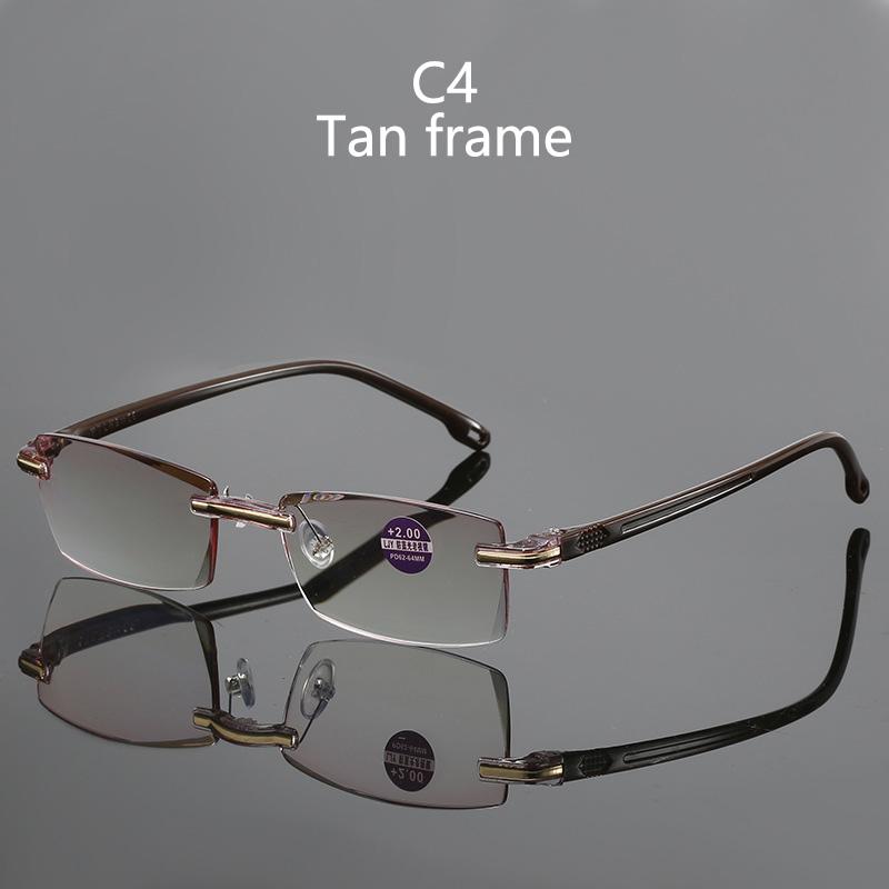 Ultralight Rimless Reading Glasses Women Men Business Anti-Blu-Ray Computer Reading Glasses Presbyopia Reader 1.5 Women