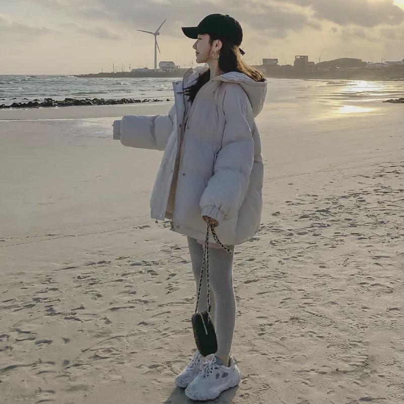 2023 Autumn/Winter Women's Short Cotton Bread Coat - Loose, Casual, Thick Harajuku BF Style