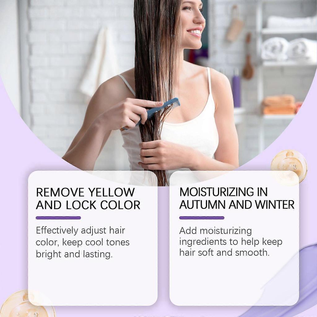 Hoegoa Keratin Lila Haarmaske Pflegend Feuchtigkeitsspendende Pflege Haare Sanft Reichhaltig Feucht Weich Und Glänzend Haarmaske weniger