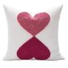 Redness Heart Embroidery Pillows Cover, Cotton Canvas Cushions Case for Home and Office Decoration
