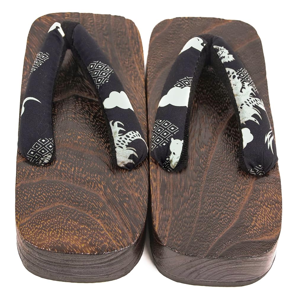 Geta wooden for burnt paulownia for boys [KYOETSU] (Japanese clogs) children, wood, (B2, measurement_23_point_0_centimeters)