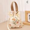1Pieces Floral Canvas Drawstring Bag Small Flower Pouch Jewelry Packaging Bag Wedding Candy Christmas Gift Mountaineering Bag