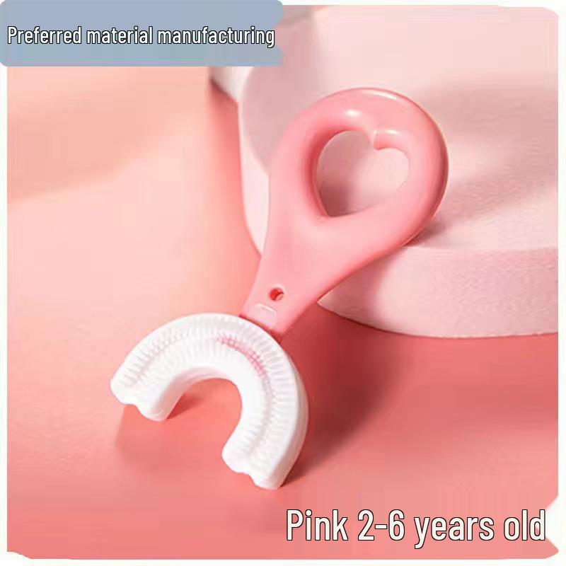 U-shaped Soft Bristle Silicone Toothbrush for Children Aged 2-12