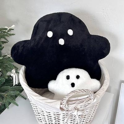 Halloween Home Decor Cotton White Cloud Ghost Pillow Kawaii Soft Plush Toy Funny Cozy Cushion