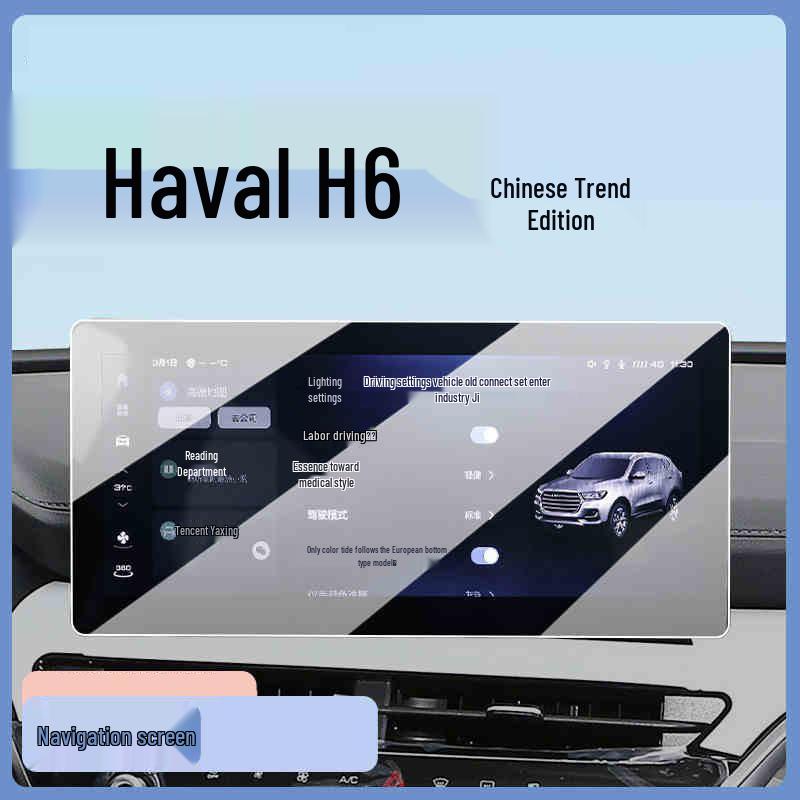Tempered Glass Screen Protector for 21-25 Haval H6 Central and Navigation Displays, National Trend Version