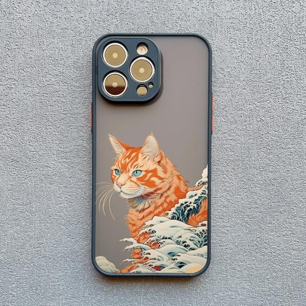 Japanese Anime Style Case For iPhone 16 14 15 Plus Pro Max XS X XR SE2 Cat Case For iPhone 7 8 11 12 13 Mini Shockproof Covers
