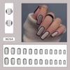 24pcs Detachable Comic Nails Press on Nails DIY Long Square French False Nails Pink Blue