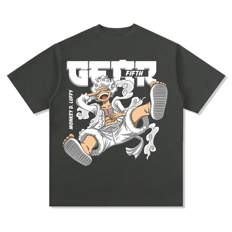 One Piece Monkey D Luffy Gear 5 TShirt Men Women Y2K 100 Cotton Graphic Print Casual Crew Neck Streetwear Short Sleeve Tee