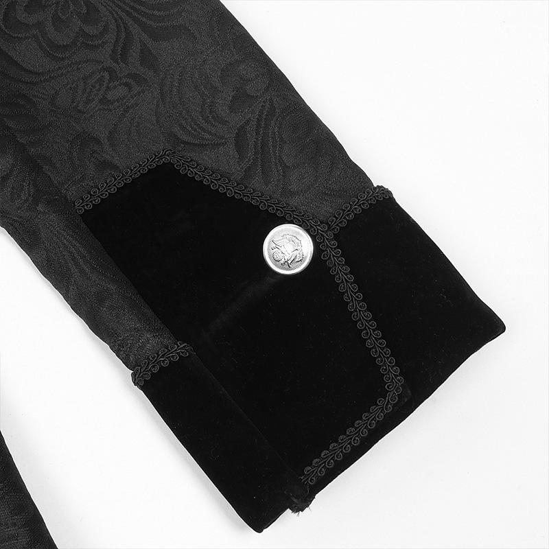 2025 Men's Solid Color Jacquard Costume Jacket - Spanish Medieval Style, Perfect for Spring and Autumn Performances