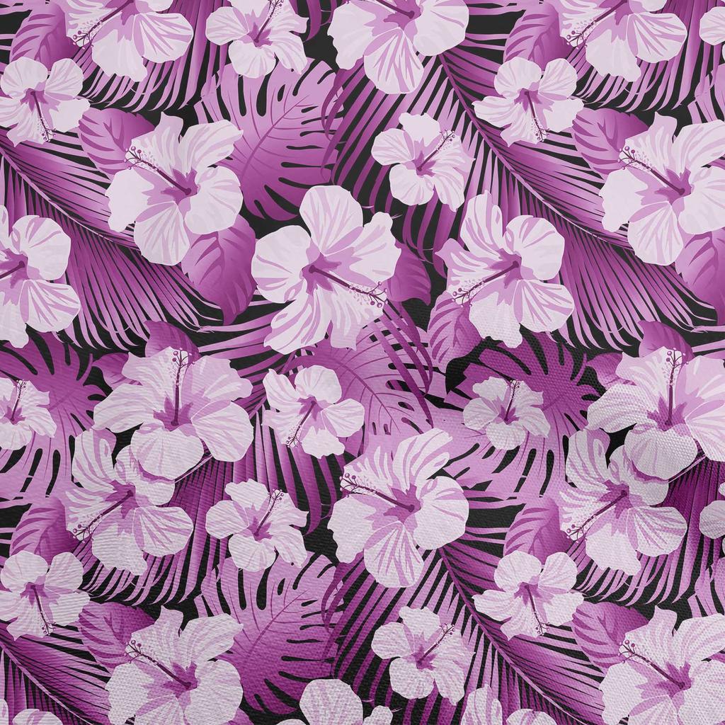 oneOone Cotton Flex Dark Rose Brown Fabric Tropical Floral Dress Material Fabric Print Fabric By The Yard 40 Inch