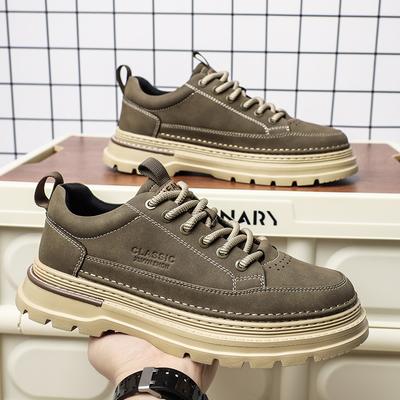 Fashion High Quality Men's Casual Shoes 2024 Trend Versatile Leather Comfortable Mens Sneakers Outdoor Lace Up Platform Driving Shoes