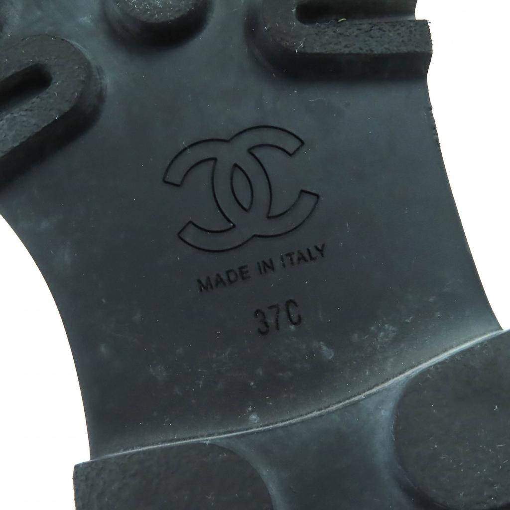 Great CHANEL short boots COCO Mark Side Gore Patent Leather 37 G38218 22C Used