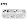 Manicure Charm 1 Set 3D Nail Art Charms 12 Grids Metal Love Heart Long-lasting Accessories Flower Butterfly DIY Design Crafting Decoration Decor