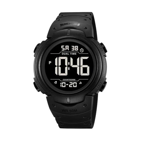 Datirzyx Uppercase Display Digital Watch, Easy to Read, Men s, Waterproof Arm Watch, Digital Watch, Sports Watch, Running Stopwatch, Timer, Alarm,