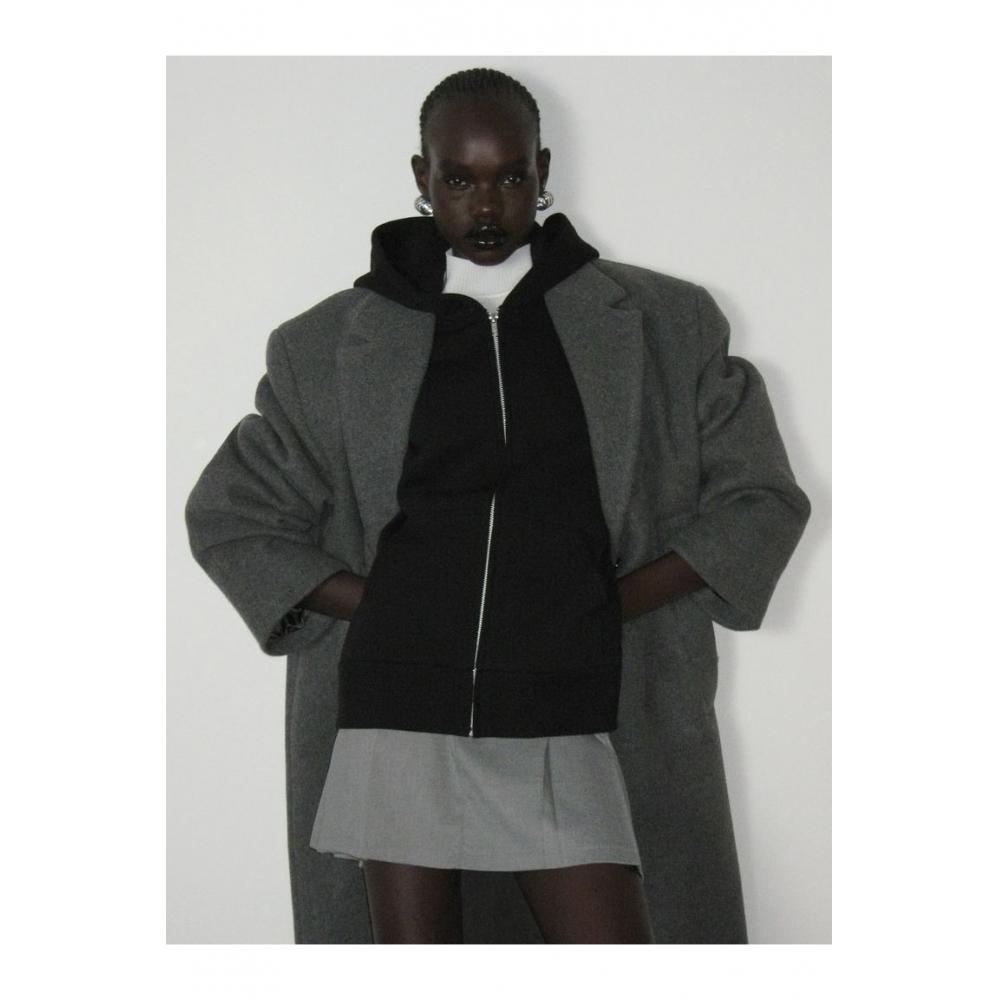 

HM Oversized худи на молнии, черный