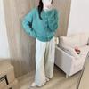 New candy color loose round neck long-sleeved knitted cardigan women's age-reducing small fresh single-breasted sweater jacket