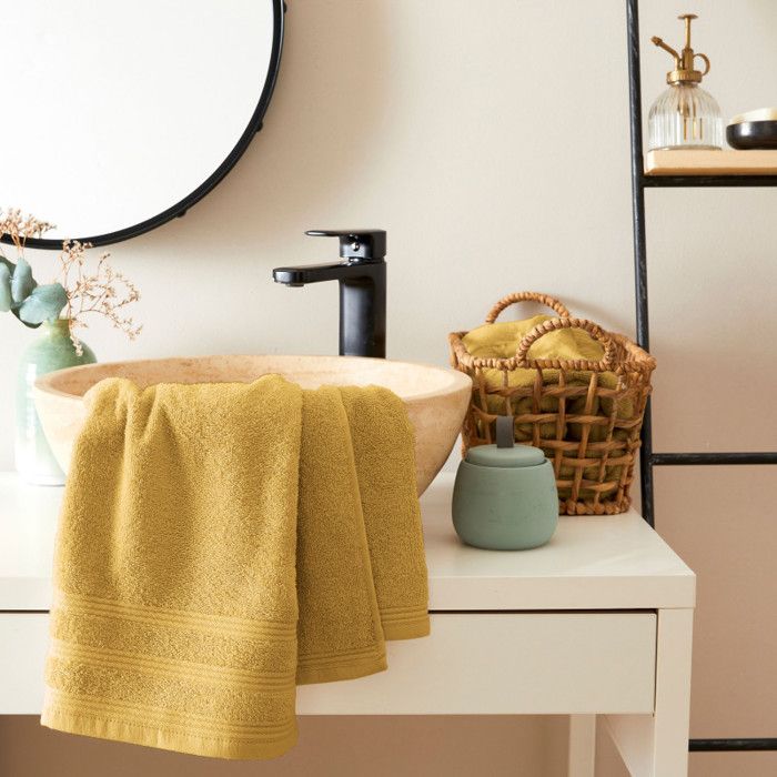 Lot de 6 serviettes de toilette éponge "Spa" 50 x 100 cm / 400 gr/m² - "Spa" Jaune Maîs