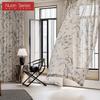 1PC Nuan Series Linen Texture Printed Sheer Curtain New Chinese Ink Bamboo Pattern Tulle for Living Room Bedroom Balcony Window Home Decor