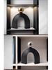 Simple Modern Black and Gold Resin Arch Art Ornament for Desktop Decoration
