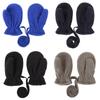 4T Polar Fleece Easy-On Baby Toddler Lanyard Mittens Boys Girls Gloves Fleece Lined Kids Mittens