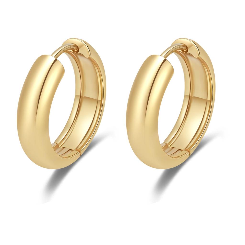 Elegant Titanium Steel Hoop Earrings for Women - Lightweight, Luxurious, Round & Colorfast Accessories