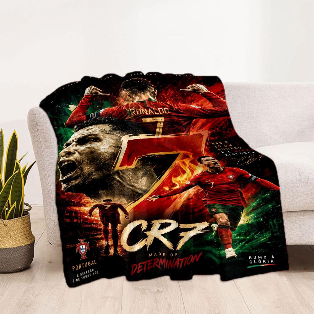 Ronaldo's Crz Football Legends Blanket Ultra-Soft Great for Sofa Livingroom Seaside Four Seasons Universal Modern Gift for Travel Home Birthdays