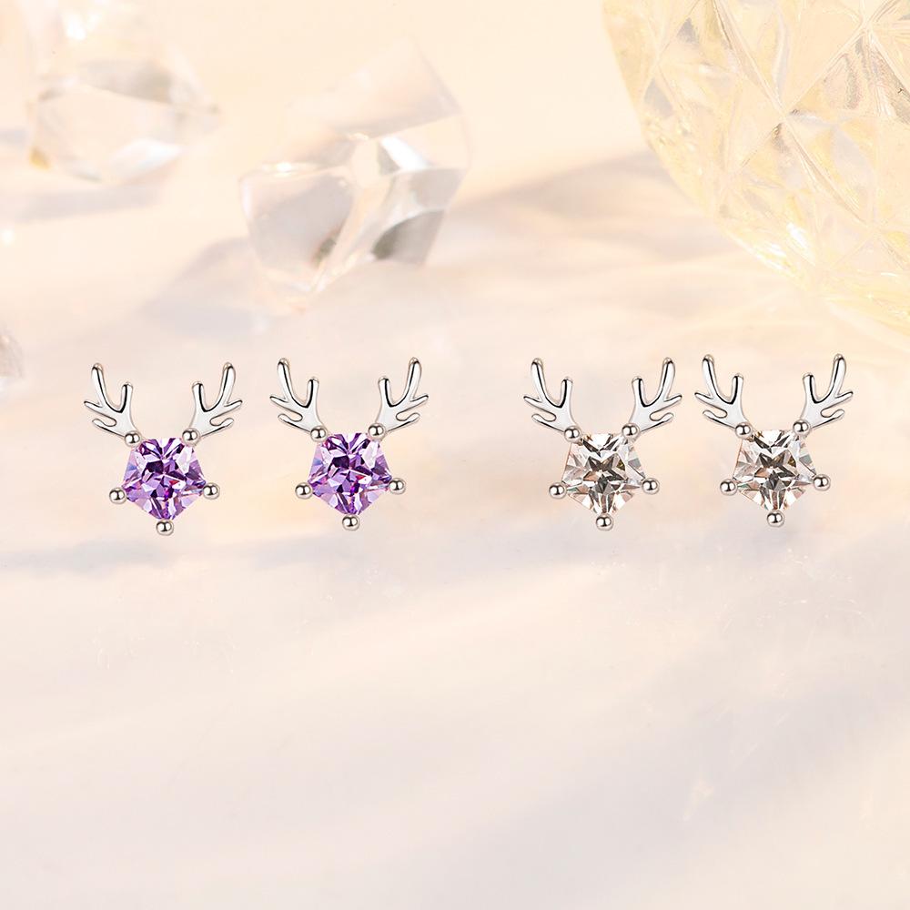 Yilu Has You Female Forest Style Small Ins Style Antlers Five-pointed Star Fashionable Elk Earrings